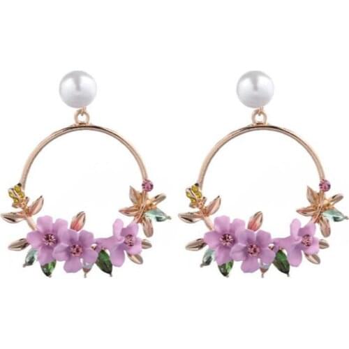 Korean Version Of The Same Paragraph Flower Earrings Sweet Soft Ceramic Pearl Earrings Ear Jewelry Girlfriend Gift