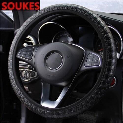 Leather Woven Car Non-slip Steering Wheel Cover For Chevrolet Cruze Aveo Captiva Lacetti TRAX Sail Epica Lada Granta Kalina