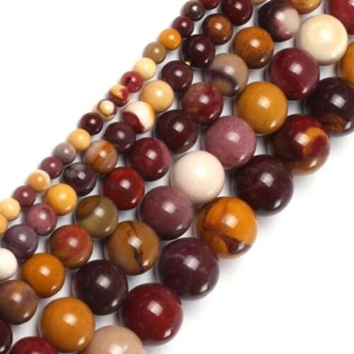Natural Stone Round Smooth Mookaite Jaspers Beads For Jewelry Making strand 15 inch DIY Beads Trinket Necklace