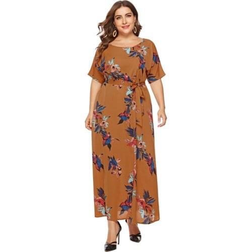 2021 Summer Hot Sale European And American Style Plus Size Printed Dress For Women