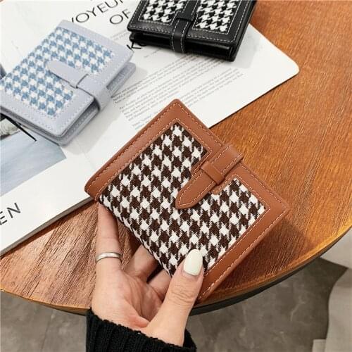 Small Wallet Women Short Style Fashion Folding Drawstring Coin Purse Women