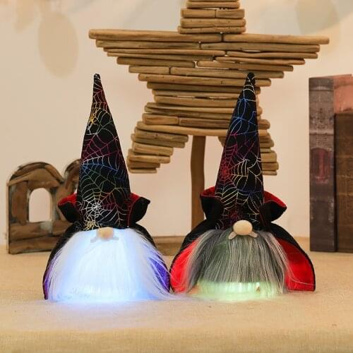 Cute Vampire Gnome Doll With Led Luminous Doll Ornament For Festive Party Halloween Christmas Home Table Decoration Pendant Gift