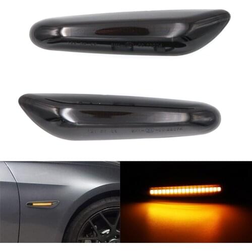 Niscarda 2X E46 E36 E90 E91 E60 E61 E81 E82 Smoked Amber LED Side Marker Light For BMW E87 E88 E92 E93 X1 E84 X3 E83 X5 E53