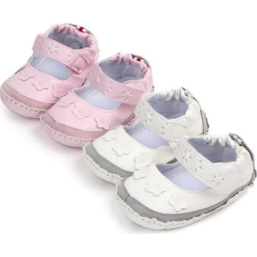 Infant Baby Girls Soft Sole PU Leather First Walkers Crib Shoes 0-18 Months Flower Baby Moccasins Shoes