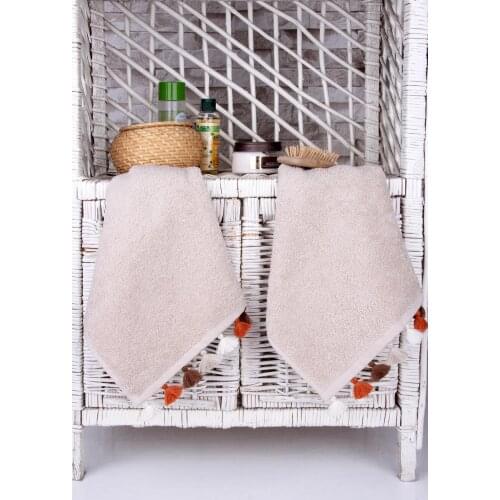 100% Cotton 30x50 cm Hand Face 2 Pack Beige Guest Towel