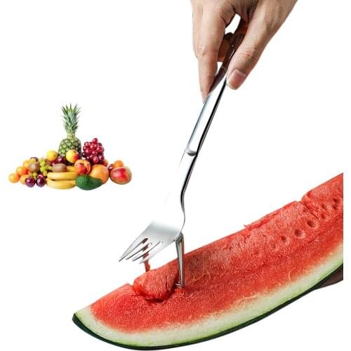 Watermelon Slicer Cut Melon Tool Stainless Steel Meat Cutter Fruit Slicer Melon Fruit Cutting Fork Spoon Kitchen Accessories L3