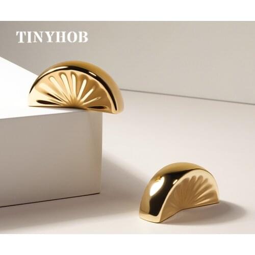Orange Shaped Knobs and Pulls Gold Drawer handles Childrens Cabinet Door Knob Zinc Alloy Furniture Hardware Kitchen Accessories