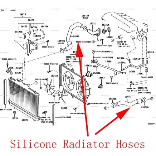 Silicone Radiator Coolant Hoses for Toyota ESTIMA ACR 30 40 2AZFE 16571-28050 16572-28200