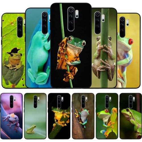 Cute green frog black Silicone Phone Case For Redmi note 9 8 7 Pro S 8T 7A Cover