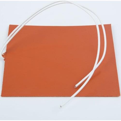 12V DC 12W 100*120mm Silicone Orange Heater Pad Flexible Waterproof For 3D Printer Heated Bed Heating Mat