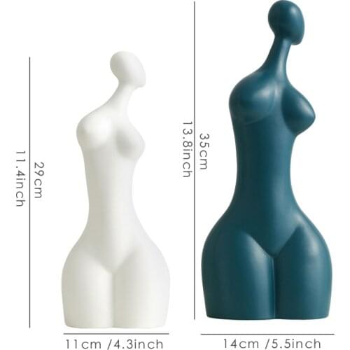 Modern Ceramic Body Art Abstract Sexy Woman Statues Matt White Figurine Bookend Nordic Craft Fashion Office Home Decor Ornaments
