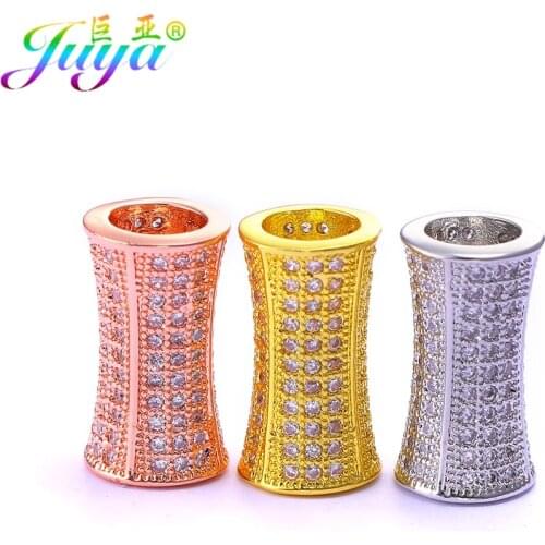 Beaded Jewelry Components Gold/Rose Gold Hollow Metal Tube Beads Jewelry Accessories For Handmade Beadwork Jewelry Making