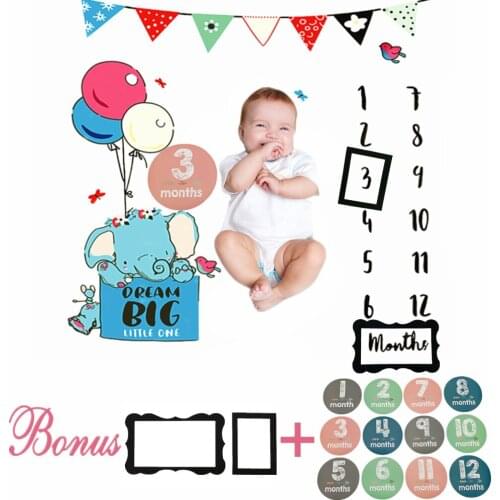 1m Newborn Baby Monthly Milestone Blanket Sticker Photo Props Background Backdrop Cloth Frame Calendar Bebe Boy Girl Accessories