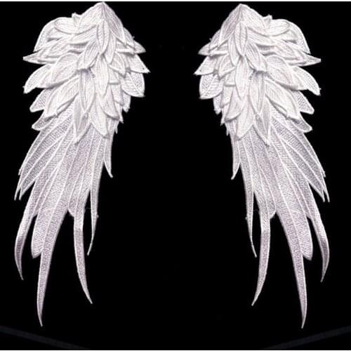 1 Pair Winged Shoulder Angel wing Feather Patches Applique for Clothes Garment Dress Decoration Sewing Craft DIY Accessory