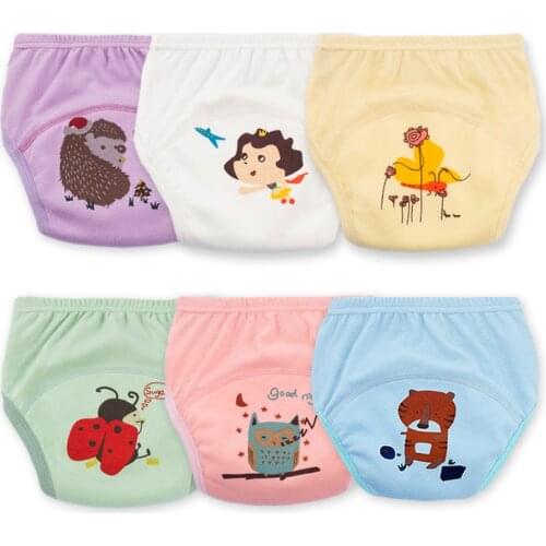 1Pcs Fashion Baby Potty Training Pants Reusable Nappies Cloth Diaper Washable Elastic Infants Children Cotton Panties Underpants