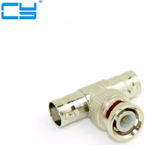 10pcs/Lot BNC Female to Dual 2 Female F Jack Triple T type Coaxial Adapter Connector Splitter