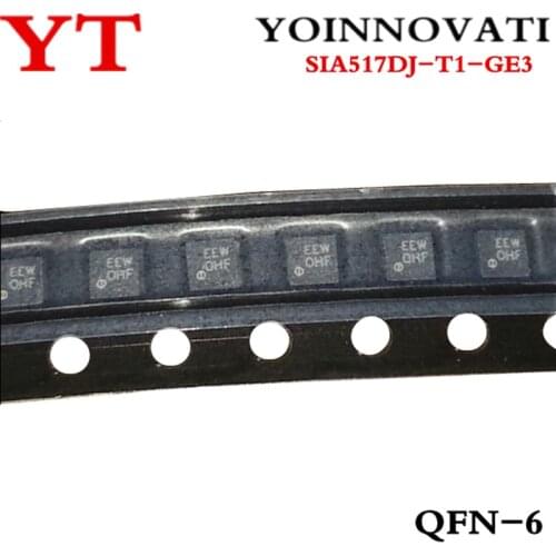 100PCS/Lot SIA517DJ-T1-GE3 EEW SIA517DJ QFN-6 IC MOSFET N/P-CH 12V 4.5A IC