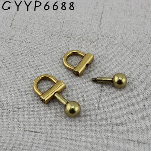 2pcs Special gold Copper screws Round Head Solid Nail Leather Screw Rivet Bags Decoration Chain no hook bag modification