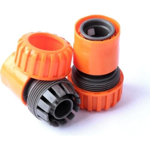 3pcs 3/4inch Garden Fast Connectors Orange Plastic Water Pipes Connector Home Garden Irrigation Tools