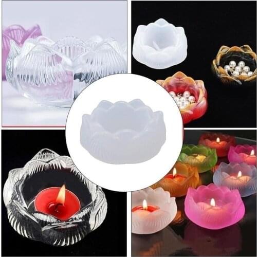 3D DIY Lotus Water Lily Shape Silicone Mold Epoxy Resin Jewelry Crafts Storage Box Resin Mold