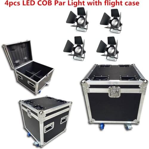4X 200W led par COB flight case dmx cable RGBWA UV 4in1/RGB 3in1/ Warm White Cold white led spotlight dj light Dmx controll