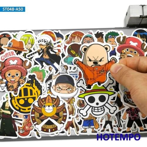 50pcs Anime Luffy Chopper Mixed Decals Stickers Pack Toys for Comic Fans DIY Phone Laptop Luggage Suitcase Pad Cartoon Stickers