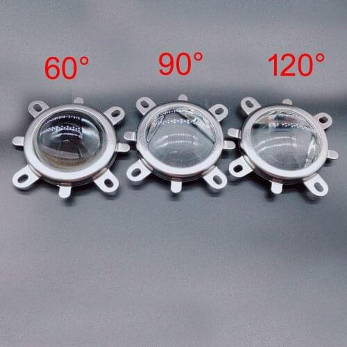 60 90 120degree 44mm Glass Lens + Reflector + Fixed Bracket For 20-100W LED