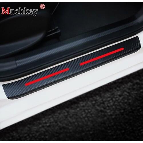 Car Accessories 4D Carbon Fiber Sticker Door Sill Protector Scuff Plate Guards For Toyota Auris Car Styling Stickers 4pcs
