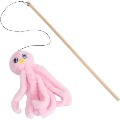 Wooden Pole Plush Octopus Funny Kitten Stick Toy Biting Chewing Pet Cat Supplies Pets Products