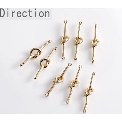 14k bag gold true gold electroplating double sling knot small love diy hand-eared earrings necklace pendant material accessories