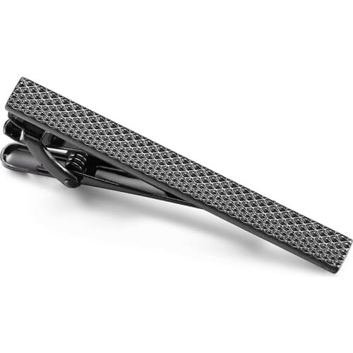 DY new high quality stainless steel hand carving gun black pattern tie clip fashion style business suit men wedding tie clip
