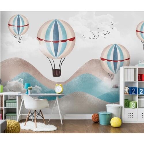 Carton Hot Air Balloon Kids Bedroom Mural Wallper Contact Paper Papel De Parede Children Room 3d Photo Wallpaper Wall Decor