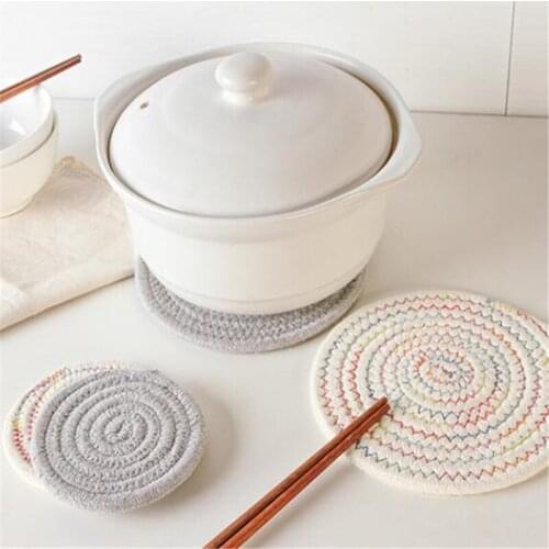 Round Linen Weave Placemat For Dining Table Tableware Pad Table Mat Household Waterproof Washable Placemats Bowl Coaster 1pcs