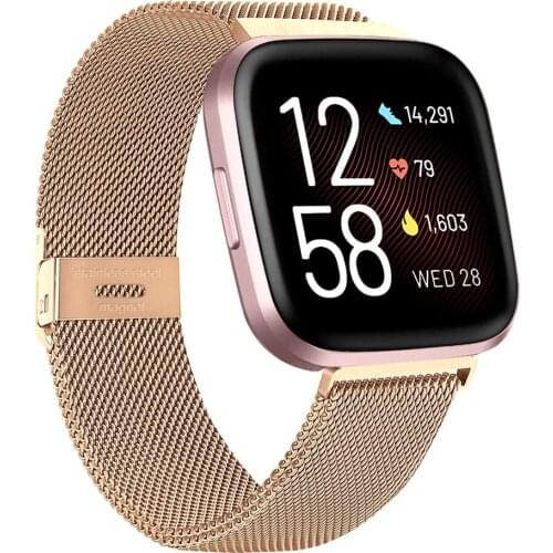 Metal Milanese Watch Bands For Fitbit Versa/Versa 2/Versa Lite Adjustable Replacement Wristband for Fitbit 3 Sense Watch Strap