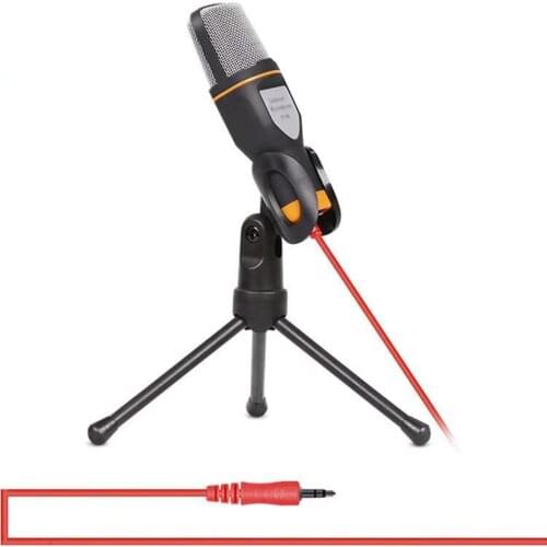 Condenser Microphone 3.5mm Plug Computer PC Microphone Omnidirectional Mic with Tripod Stand for Computer Desktop Laptop