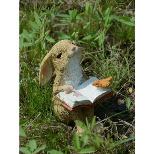 Cute Rabbit Decoration Doll Garden Car Resin Creative Birthday Gift Toy