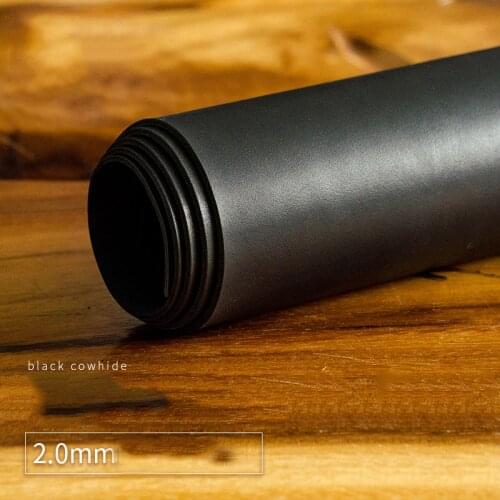 Black color 2.0MM cowhide genuine leather First layer Vegetable tanned leather