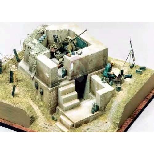German resin air defense bunker during World War II (excluding figures, platforms and debris, only bunker) 1:35