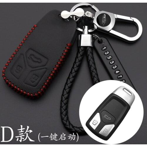 New leather soft Car Key Cover Case Key Case For AUDI A4 B9 Q5 Q7 TT TTS 8S 2016 2017 car smart remote Car Styling