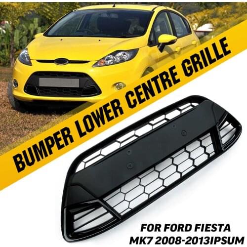 Car Front Bumper Lower Centre Grille Mesh Panel Grill Black For Ford Fiesta MK7 2008 2009 2010 2011 2012 2013 ASIAN STYLE SPORT