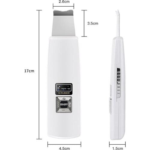 Rechargeable ultrasonic facial pores cleansing skin scrubber nutrition penetration ion facial ultrasonic peeling spa dvice