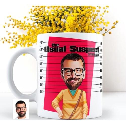 Personalized Mr Usual Suspect Caricature Of White Mug cup-1