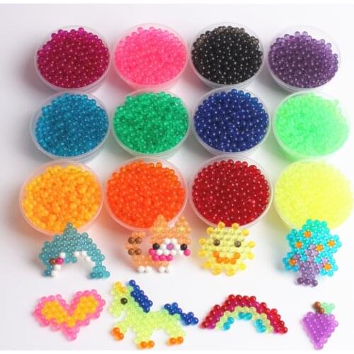 1200PCS/Set Crystal Transparent Water Beads 3D Puzzles Toys 12 Colors Water Sticky Beads Educational Toys for Children Juguetes