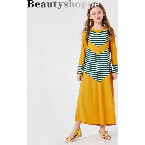 Ramadan Eid Mubarak Kids Abaya Dubai Arabic Hijab Muslim Dress Girl Moslima Elbise Turkish Islamic Clothing For Children Aabaya