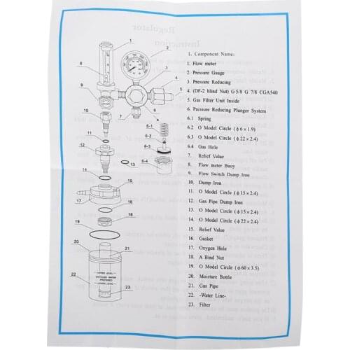 W3JA G5/8 CGA540 Oxygen Pressure Regulator O2 Pressure Reducing Valve Flow Meter for Oxygen Inhaler Gas Regulator CGA-540