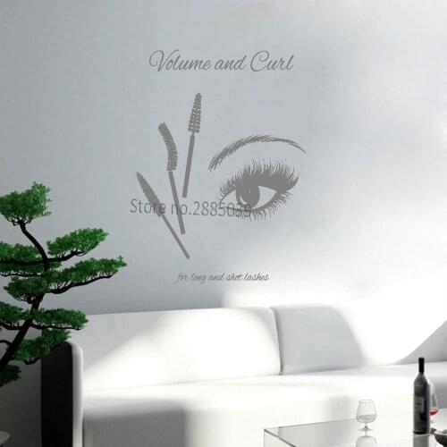 Eyelashes Lashes Wall Decal Eyelashes Mascara Quote Wall Stickers Eye Eyebrows Beauty Salon Shop Art Decor Vinyl Decals LC883