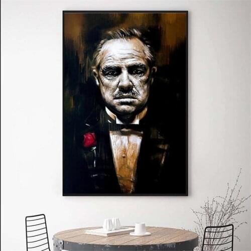 Godfather Modern Canvas Art Posters and Prints Godfather Abstract Canvas Paintings on the Wall Nordic Art Pictures Home Decor