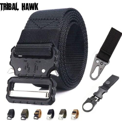 125CM Style Tactical Belt Metal Buckle Adjustable Army Nylon Military Belt Man Outdoor Utility Hunting Training Accessories
