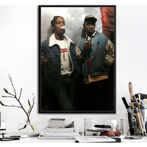 Tyler The Creator A$AP Rocky Hip Hop Rapper Singer Star Poster And Prints Canvas Wall Art Painting Wall Pictures Room Home Decor