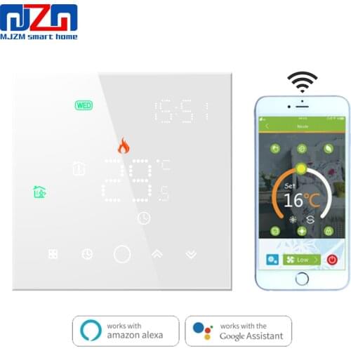 MJZM WiFi Thermostat for Electrical/Water/Gas Boiler Heating Smart Home Thermoregulator Work with Alexa TUYA Google